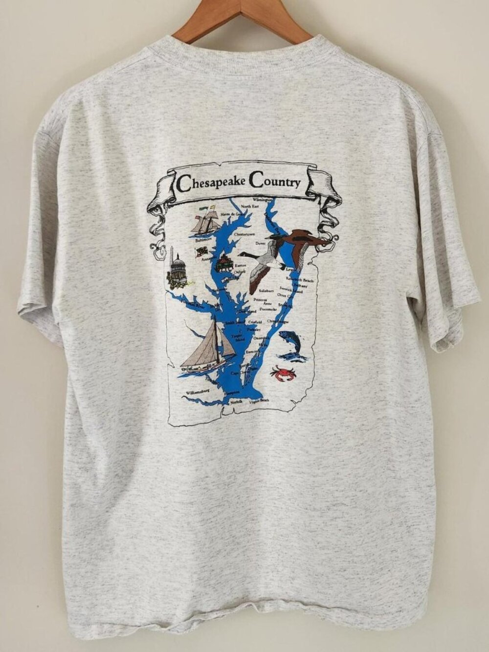 Vintage Oneita Cape Charles, Virginia "Chesapeake Country" T-shirt. Size L.